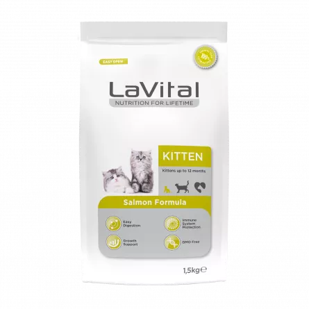 LaVital Hr. Uscata cu Somon pt. Pisicute 1.5kg, [],https:shop.interpet.ro