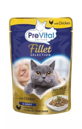 PreVital Hr. Umeda cu Pui in sos pt Pisici 85g, [],https:shop.interpet.ro