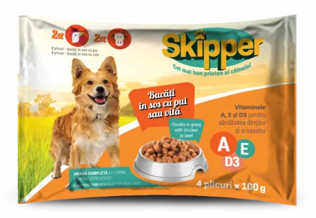 Skipper Plicuri Pui si Vita 4x100g, [],https:shop.interpet.ro