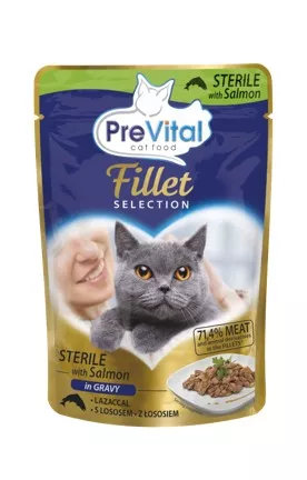 PreVital Hr. Umeda cu Somon pt Pisici Sterile 85g, [],https:shop.interpet.ro