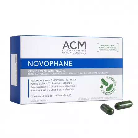 Tratament pentru unghii și par Novophane, 60 capsule, ACM, [],ivonafarm.ro