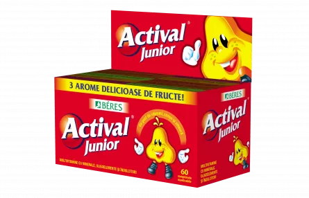Actival Junior, 60 comprimate, Beres Pharmaceuticals Co, [],ivonafarm.ro