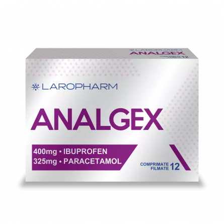 Analgex 400 mg/325 mg, 12 comprimate filmate, Laropharm, [],ivonafarm.ro