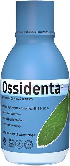 Apă de gură cu aromă de mentă - Ossidenta, 250 ml, [],ivonafarm.ro