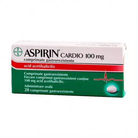 Aspirin Cardio 100mg, 28 comprimate, Bayer, [],ivonafarm.ro