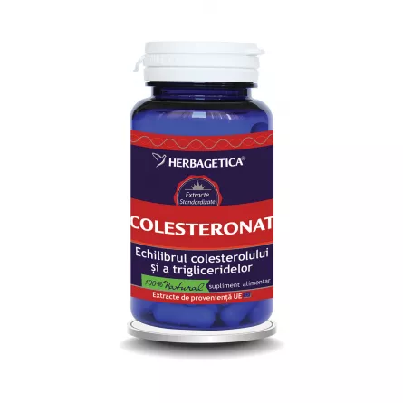 Colesteronat, 60 capsule, Herbagetica, [],ivonafarm.ro