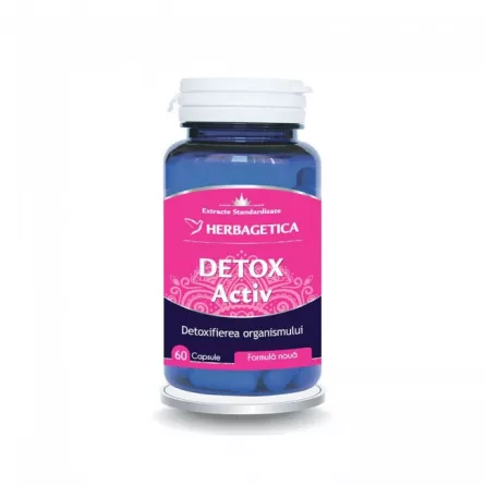 Detox activ, 60 capsule, Herbagetica, [],ivonafarm.ro
