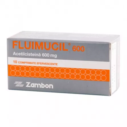 Fluimucil 600, 10 comprimate efervescente, Zambon, [],ivonafarm.ro