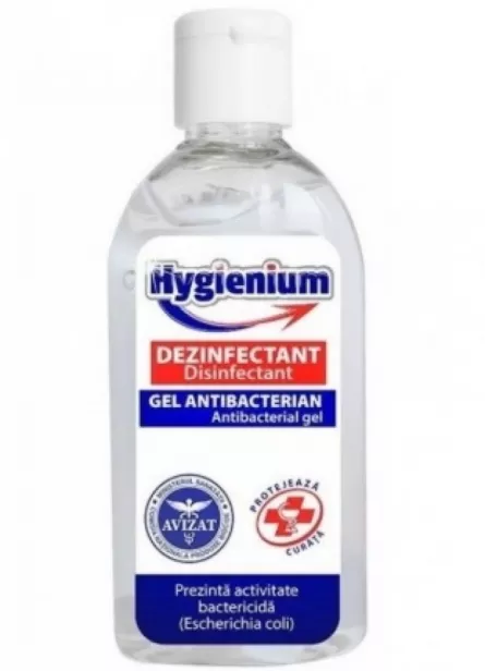 Gel dezinfectant pentru maini Hygienium, cu 70 % alcool, efect antibacterian, 50 ml, [],ivonafarm.ro
