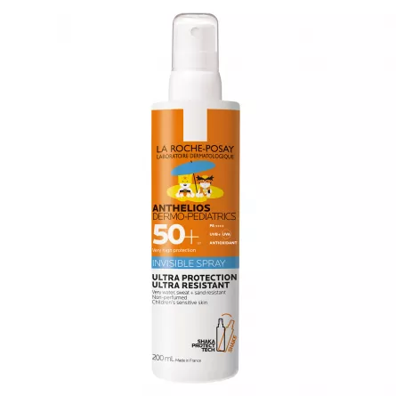 Spray invizibil pentru copii cu SPF 50+ Anthelios Dermo-Pediatrics, 200 ml, La Roche-Posay, [],ivonafarm.ro
