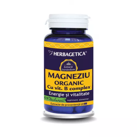Magneziu Organic cu Vitamina B complex, 60 capsule, Herbagetica, [],ivonafarm.ro