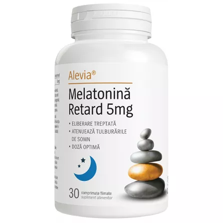 Melatonina Retard 5mg, 30 capsule, Alevia, [],ivonafarm.ro