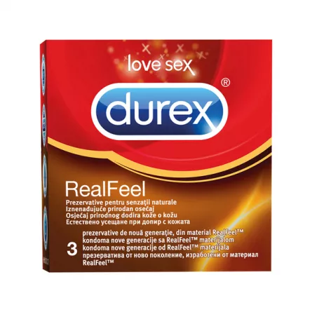 Prezervative Durex Real Feel x 3 buc, [],ivonafarm.ro