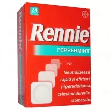Rennie Peppermint, 24 comprimate, Bayer, [],ivonafarm.ro