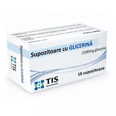 Supozitoare cu glicerina pentru adulți, 10 bucăți, Tis Farmaceutic, [],ivonafarm.ro