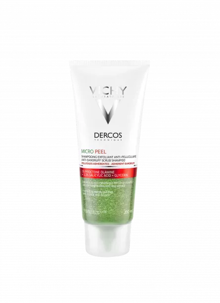 VICHY Dercos MICROPEEL Șampon exfoliant împotriva mătreții aderente, 200 ml, [],ivonafarm.ro