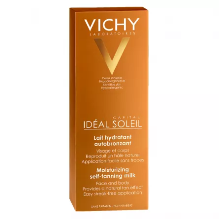 VICHY Ideal Soleil Lapte hidratant autobronzant pentru fata si corp, 100 ml, [],ivonafarm.ro