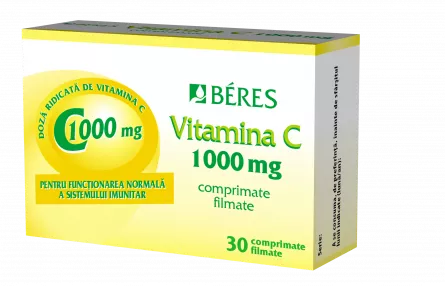 Vitamina C 1000mg, 30 comprimate, Beres Pharmaceuticals Co, [],ivonafarm.ro