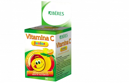 Vitamina C Junior, 30 comprimate masticabile, Beres Pharmaceuticals Co, [],ivonafarm.ro