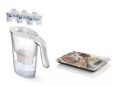 Cana filtranta de apa + filtre + cantar de bucatarie