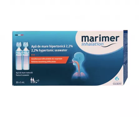  Marimer Inhalatii 2,2%, 30 unidoze x 5 ml, apa de mare hipertonica, [],laicashop.ro