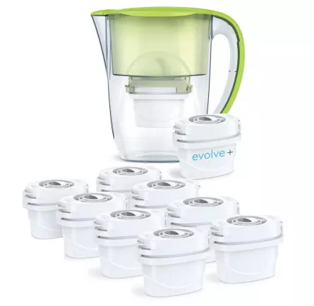 9 filtre de apa Evolve + Cana filtranta Aqua Optima Oria, 2,8 litri, Verde, [],laicashop.ro