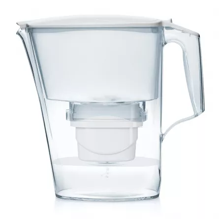 Cana filtranta de apa Aqua Optima Liscia, alb, 2,5 litri, [],laicashop.ro