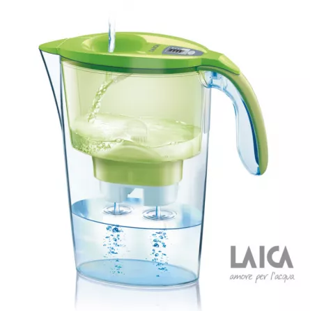 Cana filtranta de apa Laica Stream Green, 2.3 litri, [],laicashop.ro