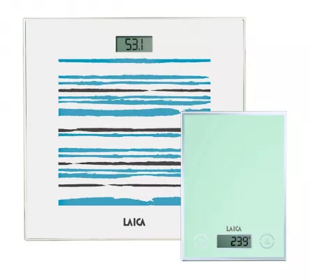 Pachet Cantar de persoane Laica PS1074 + Cantar de bucatarie Laica KS1050, [],laicashop.ro