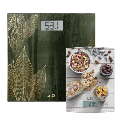 Pachet Cantar de persoane Laica PS1077 + Cantar de bucatarie Laica KS1034, [],laicashop.ro
