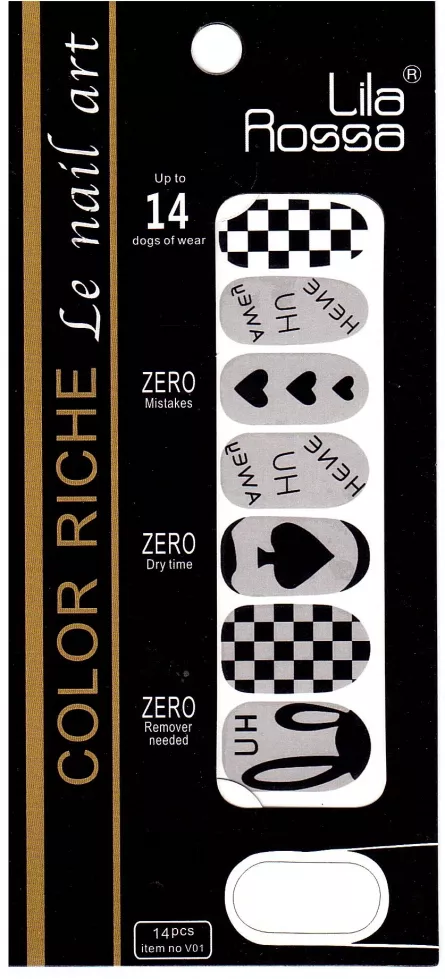 Sticker pentru unghii nail art, Lila Rossa, 14 in 1, nr 17, [],https:lilarossa.ro