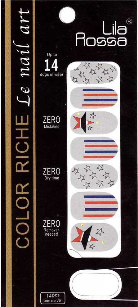 Sticker pentru unghii nail art, Lila Rossa, 14 in 1, nr 10
, [],https:lilarossa.ro