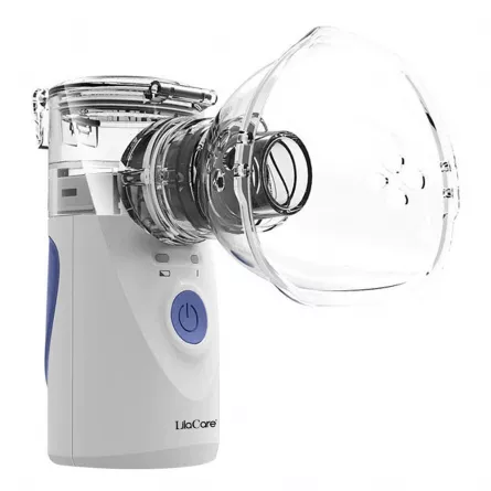 Aparat aerosoli Lila Care, nebulizator, portabil,  ultrasonic, baterii si adaptor priza, tehnologie Mesh, accesorii, trusa depozitare, super silentios, alb, [],https:lilarossa.ro