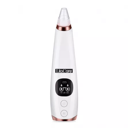 Aspirator facial Lila Care, ingrijire ten, indepartarea punctelor negre, minimizarea porilor, putere de aspirare mare, 6 capete inlocuibile, 7 nivele de rezistenta, portabil, alb, [],https:lilarossa.ro