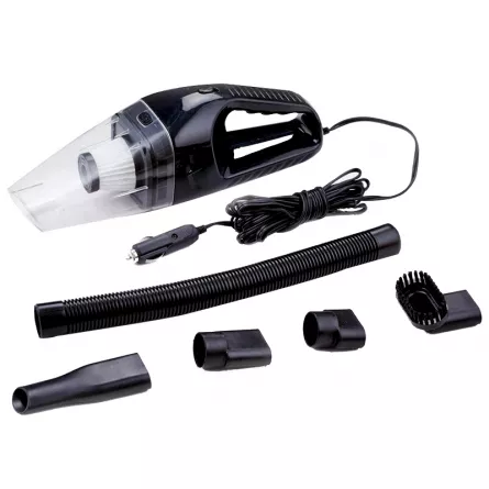 Aspirator portabil Loomax, pentru masina, cu dubla utilizare, umed si uscat, 80 W, Negru, [],https:lilarossa.ro