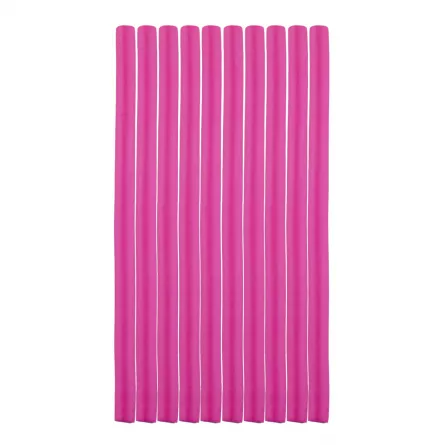 Set bigudiuri flexibile, ondulare par, 10 bucati, roz, [],lilarossa.ro