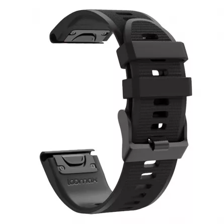 Bratara smartwatch Loomax, compatibila ceas Garmin, 26 mm, din silicon, negru, [],https:lilarossa.ro