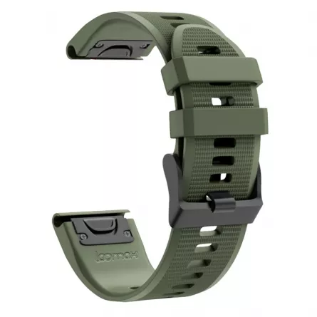 Bratara smartwatch Loomax, compatibila ceas Garmin, 26 mm, din silicon, verde inchis, [],https:lilarossa.ro