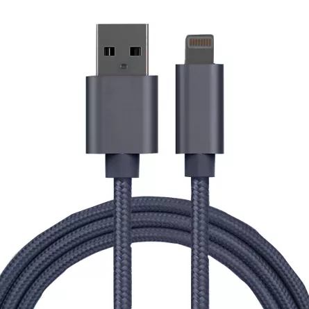Cablu de date Lightning Explorer Series pentru iPhone si iPad, space grey, 1 m, [],https:lilarossa.ro