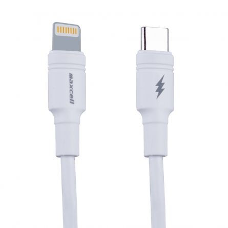 Cablu de date Loomax, rapid, de la USB-C la Lightning (compatibil cu iPhone, iPad, iPod), 5A, 1 m, Alb, [],https:lilarossa.ro