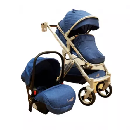 Carucior 3 in 1, Karemi, reversibil cu suspensii, compact Albastru, [],https:lilarossa.ro