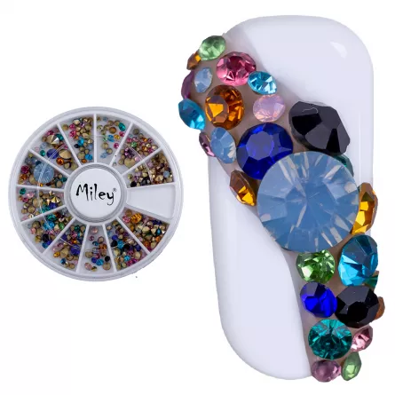 Carusel, strasuri multicolore tip diamant, [],https:lilarossa.ro