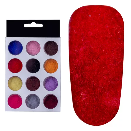 Decor unghii, set tip catifea, 12 culori, [],https:lilarossa.ro