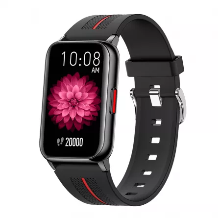 Ceas smartwatch loomax H76, IP68, ecran curbat de 1.57 inch, moduri sport, pedometru, puls, notificari, negru, [],https:lilarossa.ro