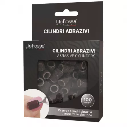 Set cilindri abrazivi Lila Rossa, inele smirghel cu granulatie 80, 100 buc, [],https:lilarossa.ro