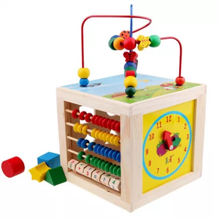 Cub multifunctional 5 in 1 Karemi, 5 laturi educative, [],https:lilarossa.ro