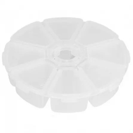 Cutie de depozitare rotunda, transparenta, 8 compartimente , [],https:lilarossa.ro