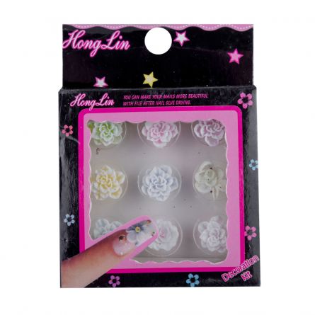 Set decoratiuni pentru unghii - trandafiri din silicon, 9 buc, [],https:lilarossa.ro