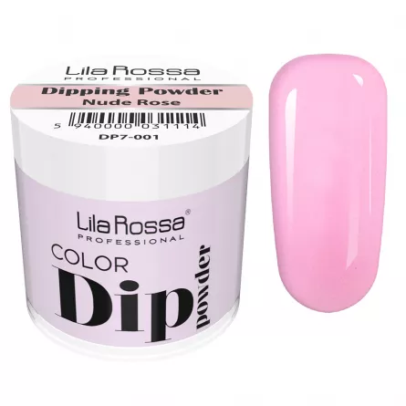 Dipping powder color, Lila Rossa, 7 g, 001 nude rose, [],https:lilarossa.ro