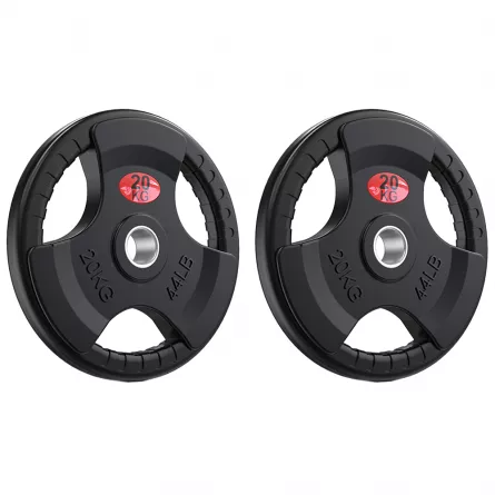 Set 2 discuri Karemi de 20 kg, pentru bara cu diametru 50 mm, din cauciuc, negru, [],https:lilarossa.ro